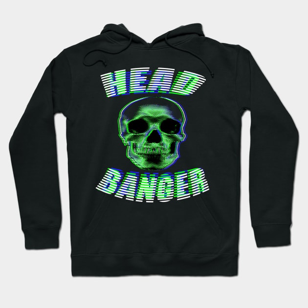 Head Banger Skull Headbanger Hoodie by BIGUP